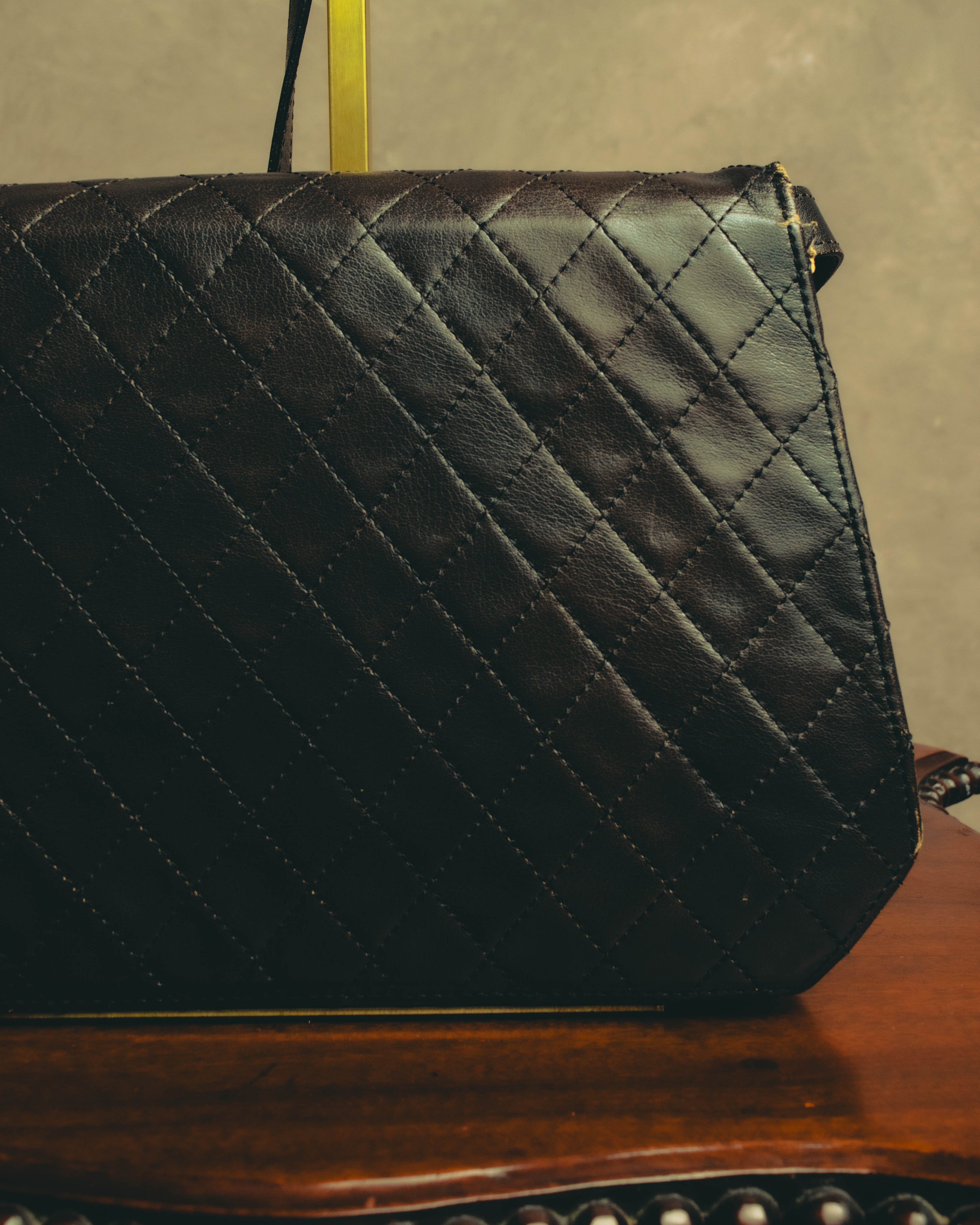 "Yves Saint Laurent" 80's-90's Quilted leather shoulder bag