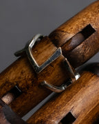 "Saint Laurent" YSL typography motif silver ring