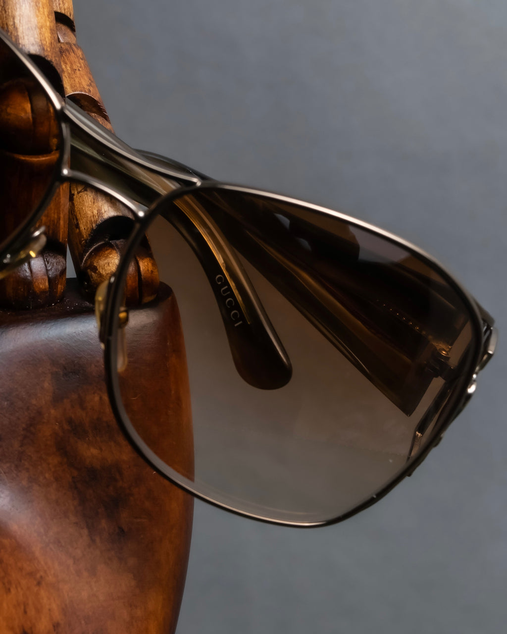 "GUCCI" Teardrop frame smoking lens sunglasses