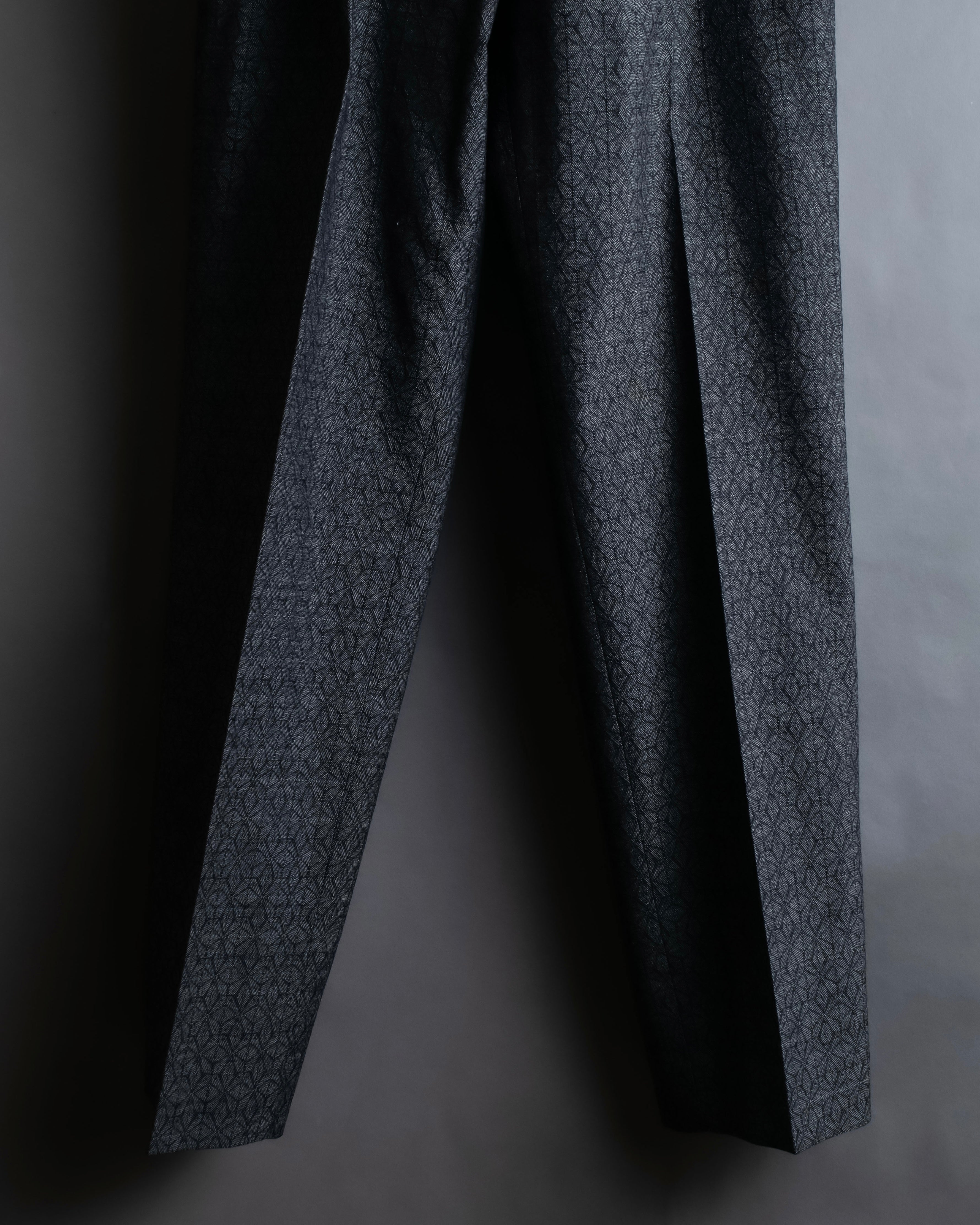 "Maison Martin Margiela" Geometric pattern high waist slim slacks