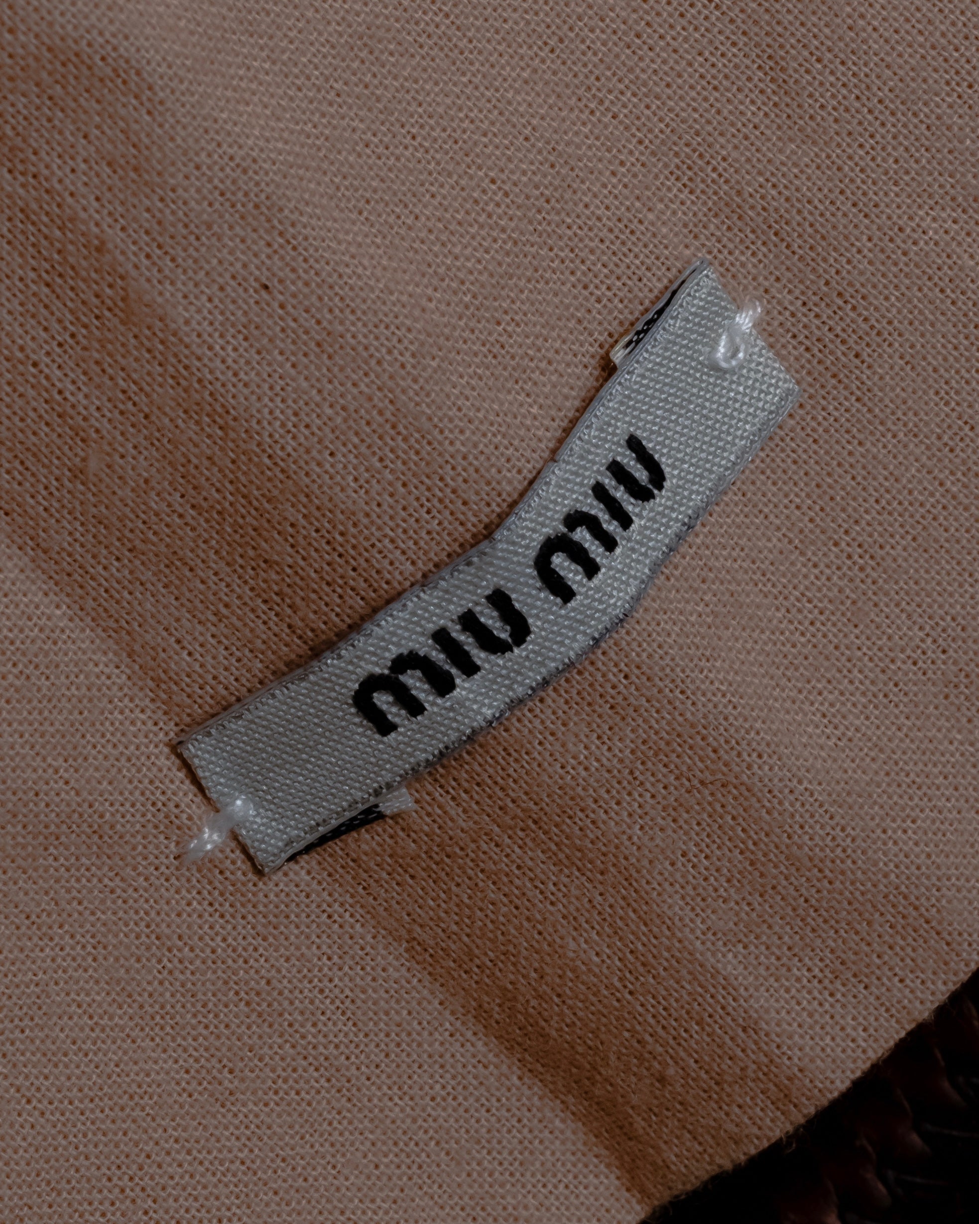 "MIU MIU" Antique design crocodile embossed leather 2way bag