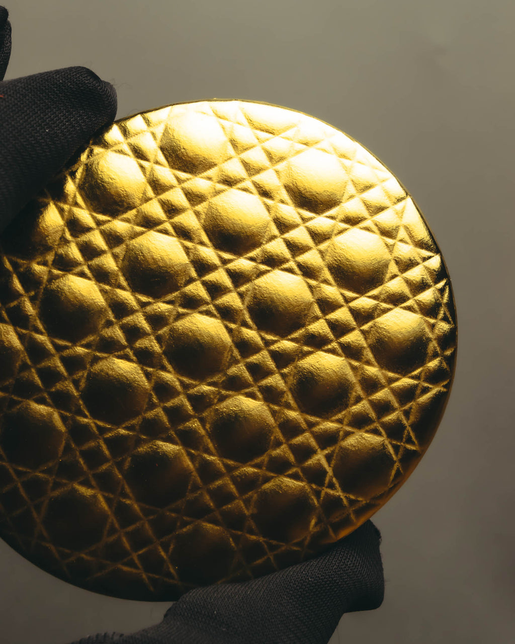 "Christian Dior" Gold cannage compact mirror