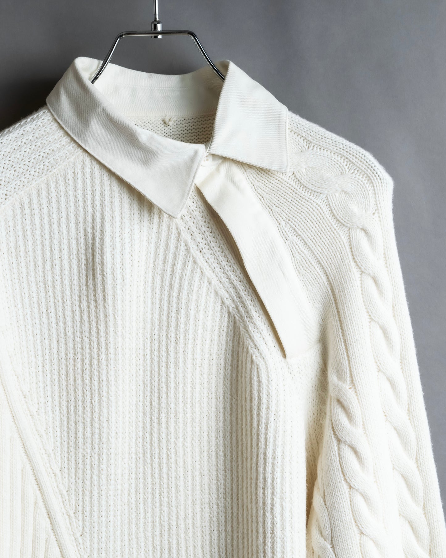 "ALEXANDER WANG" Asymmetrical tilden design knit switching sweater