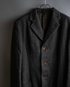 "ARMANI COLLEZIONI" Shoulder width structured oversized herringbone chester coat