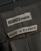 "HERMES" Margiela period silk wide straight slacks