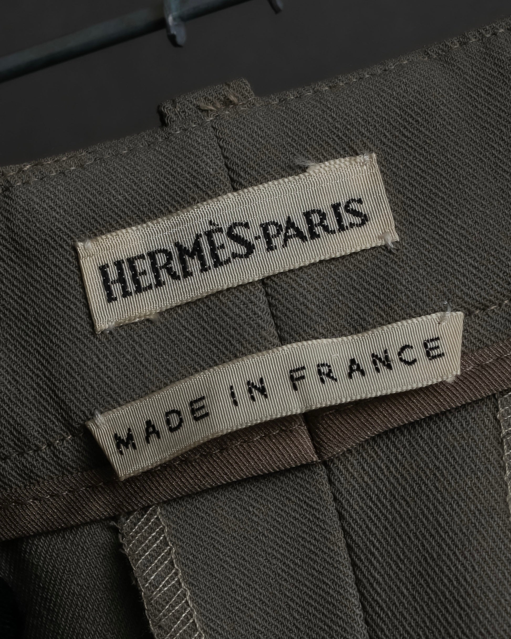 "HERMES" Margiela period silk wide straight slacks