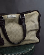 "GUCCI" GG pattern canvas leather combination boston bag