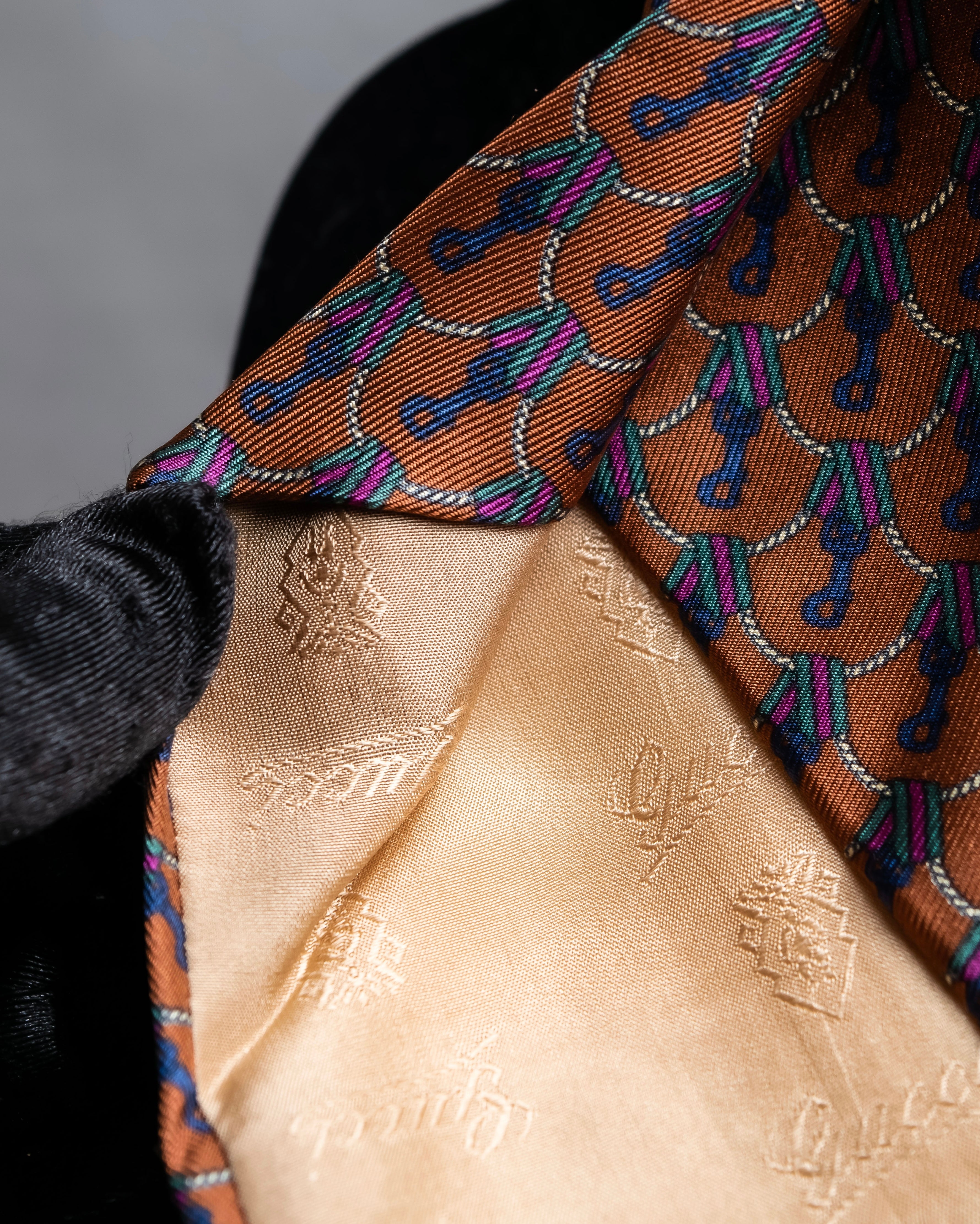 "GUCCI" Horsebit &amp; GG pattern silk neck tie