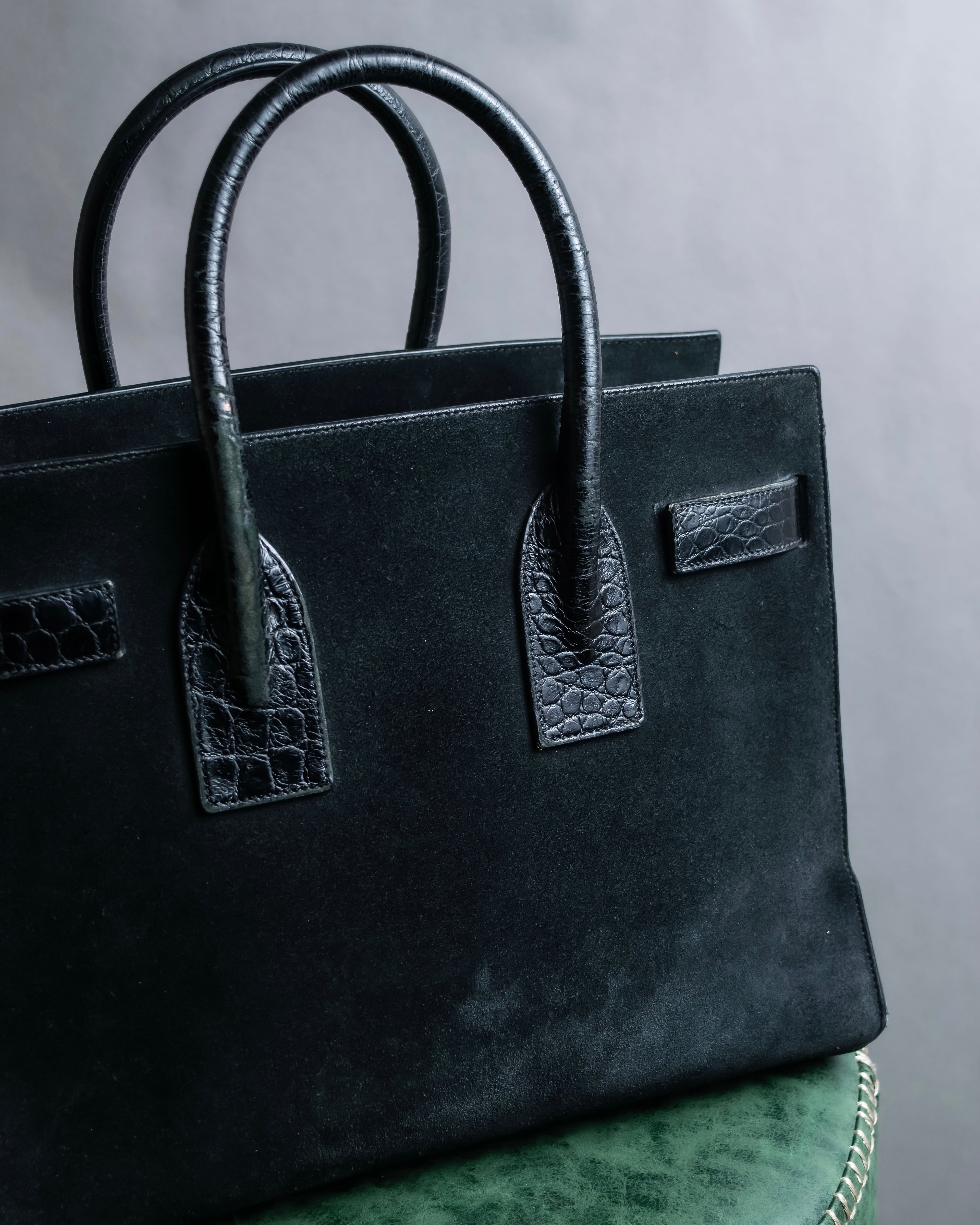 "Saint Laurent" Sac du Jour leather combination 2way bag