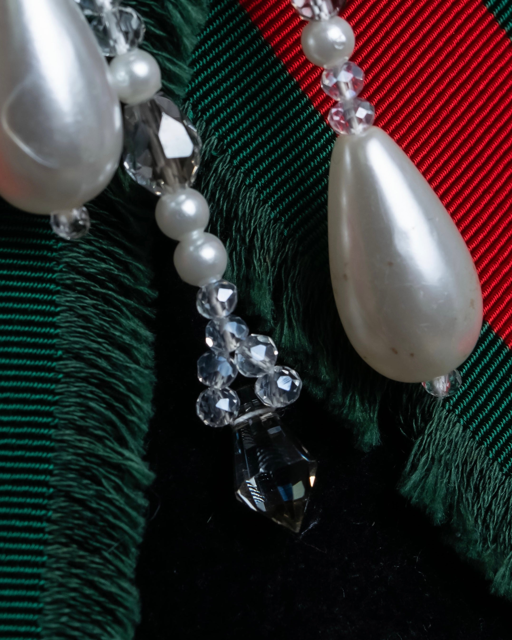 "GUCCI" Beaded design grosgrain ribbon