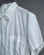 "ISSEY MIYAKE" Pleated short sleeve shirt