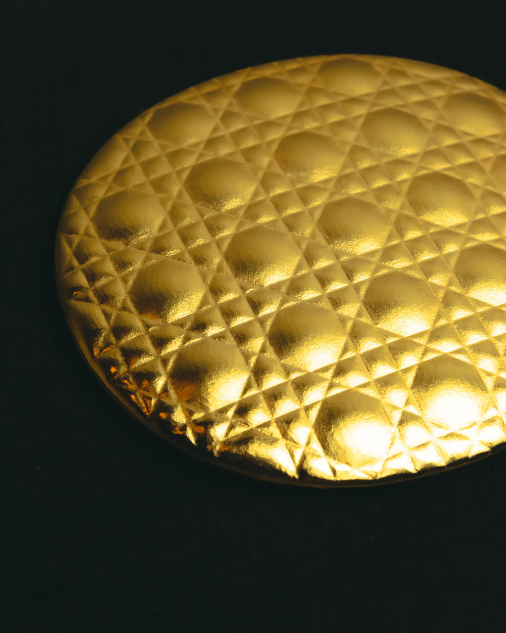 "Christian Dior" Gold cannage compact mirror