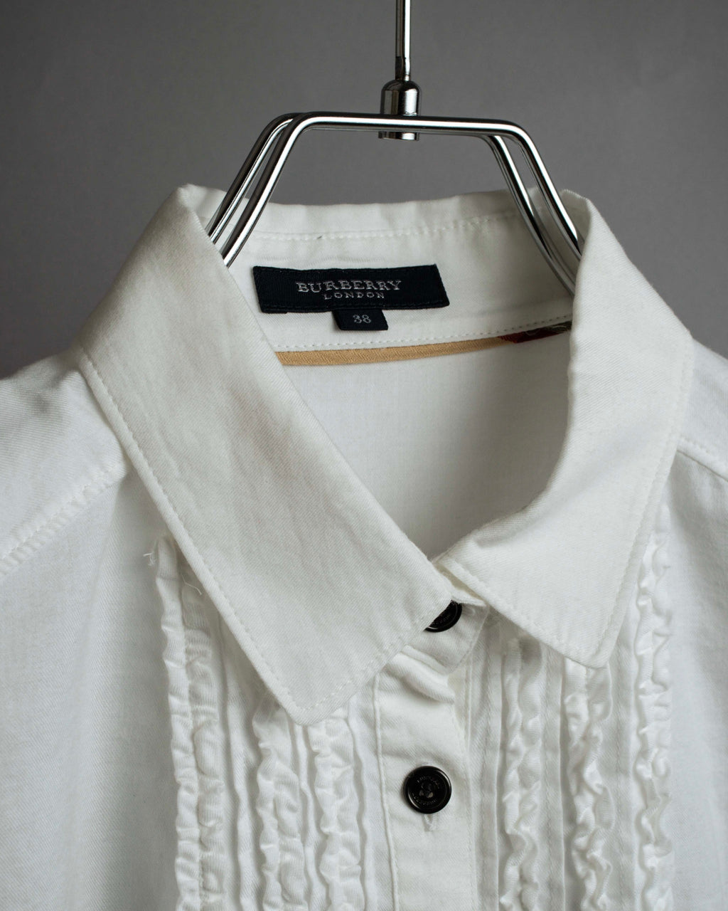 "BURBERRY" Frill design collarless blouse