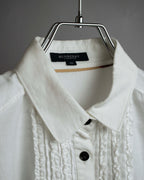 "BURBERRY" Frill design collarless blouse