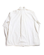 CHANEL/  Front Pleats Designed Fly Front Shirt with Gold CC Button