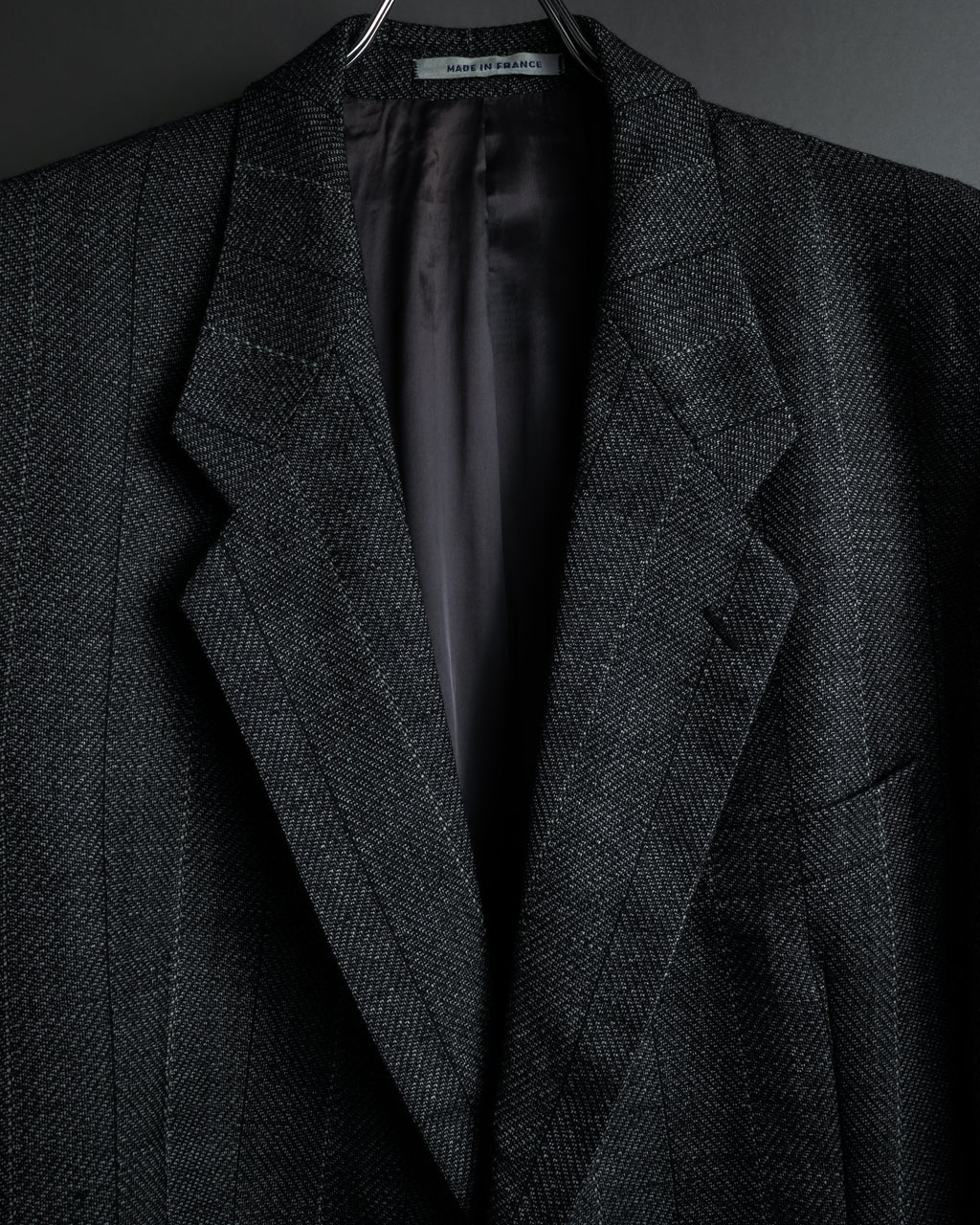 "YVES SAINT LAURENT" 70’s-80’s structured herringbone tweed tailored jacket