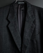 "YVES SAINT LAURENT" 70’s-80’s structured herringbone tweed tailored jacket