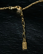 “Yves Saint Laurent” antique processed gold chain necklace