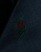 "DOMINIQUE FRANCE" Rose flower pattern silk necktie