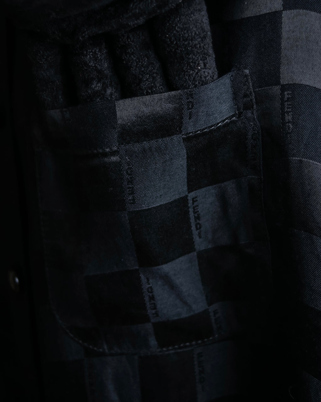 "FENDI JEANS" Logo engraved check pattern glossy shirt