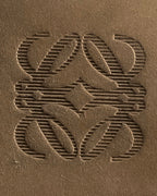 "LOEWE" Logo engraved suede mini boston bag