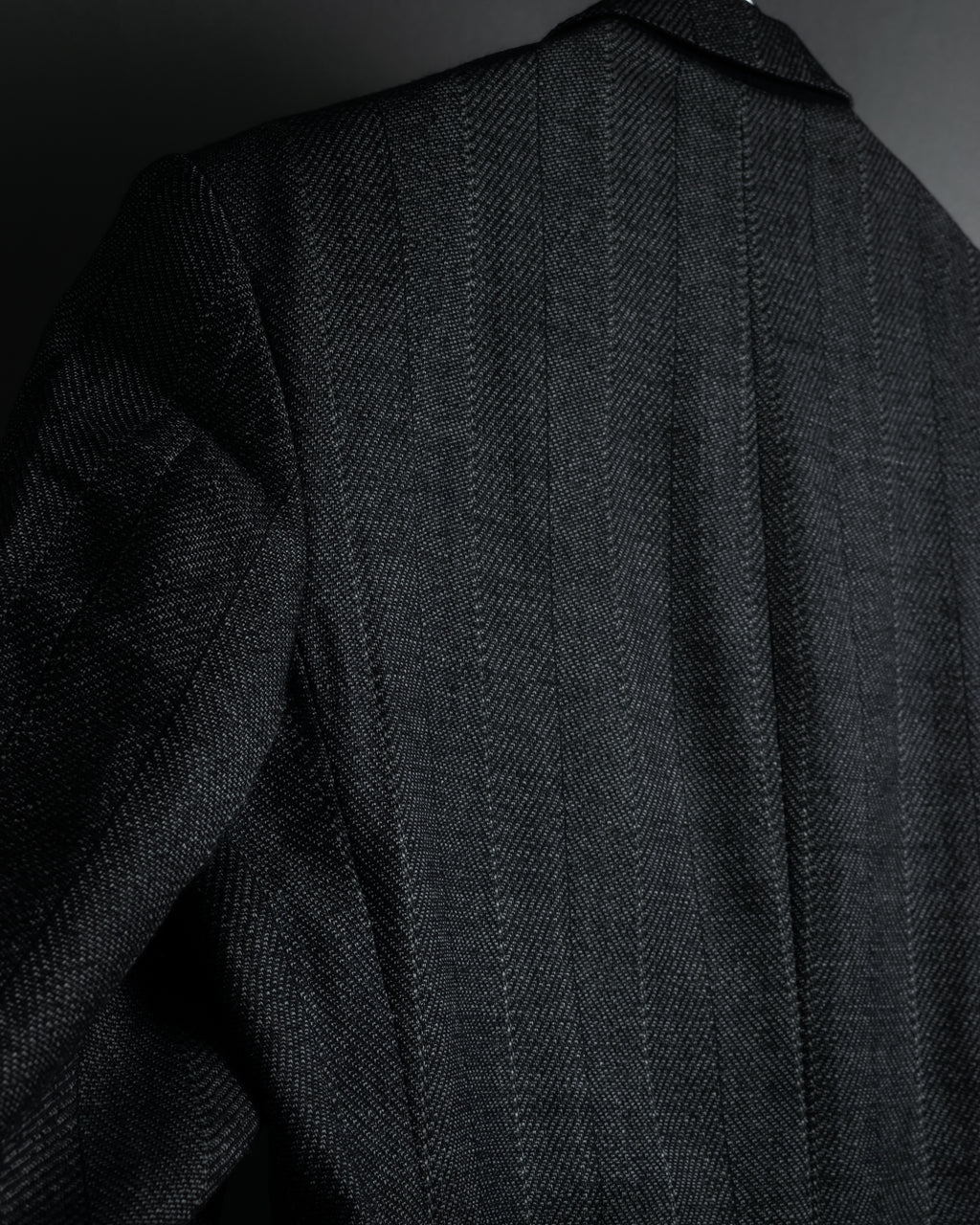 "YVES SAINT LAURENT" 70’s-80’s structured herringbone tweed tailored jacket