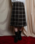"BURBERRY" Brown tartan check pleated wrap skirt