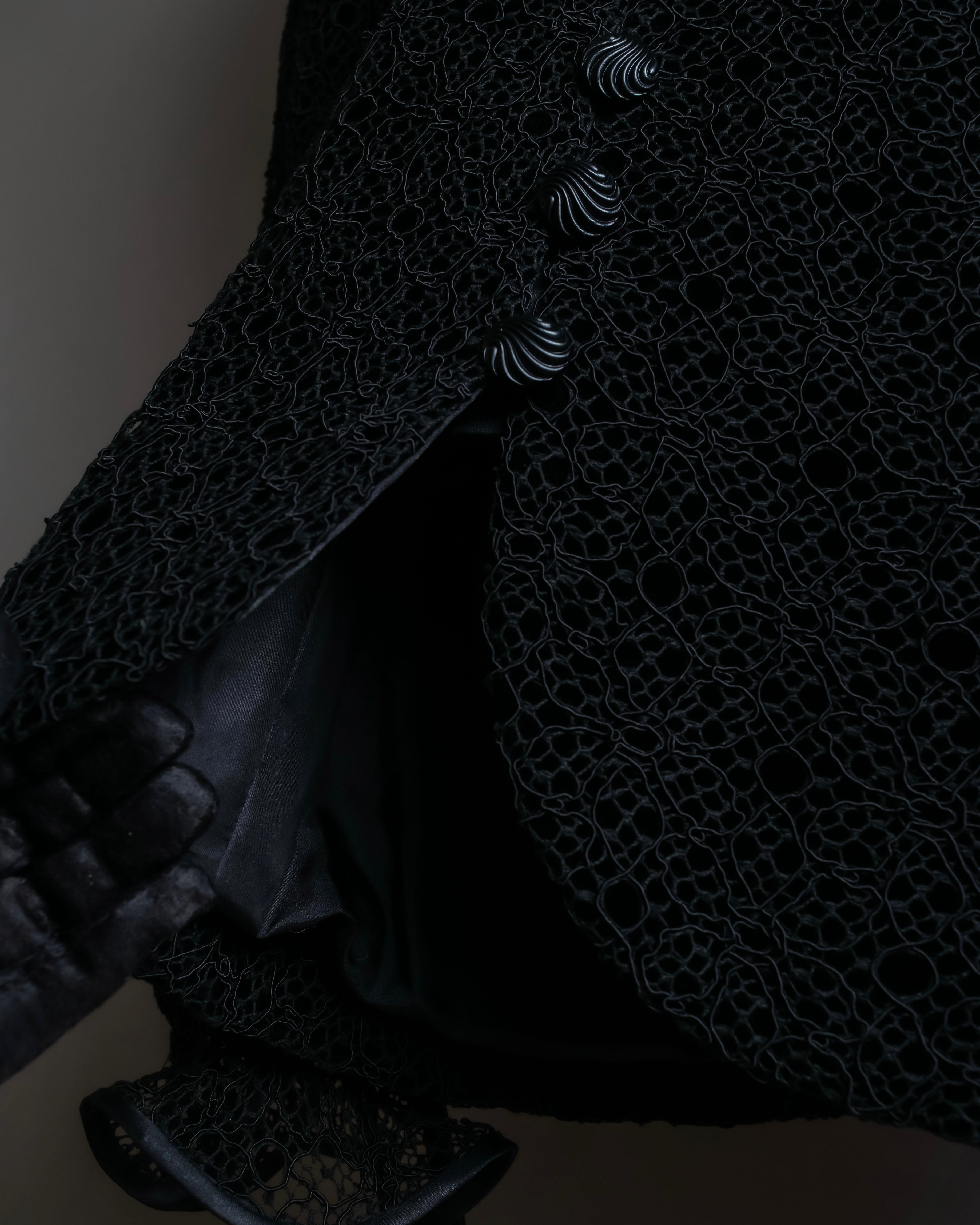 "JEAN-LOUIS SCHERRER" Lace frill design ribbon attached jacket