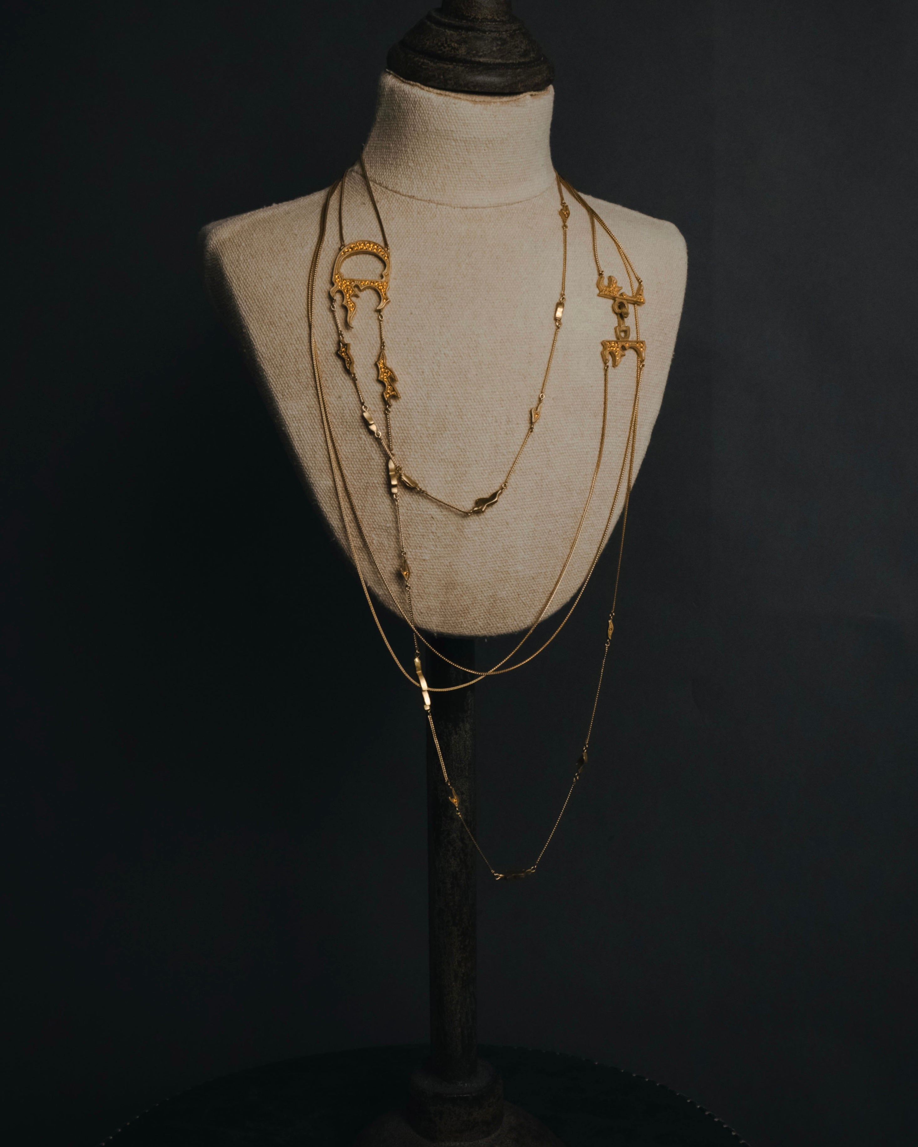 –SPECIAL– "Christian Dior" 2001-05’s Flaming D long station necklace