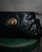 “GUCCI” 2007-2012 Crest emblem soft leather bag