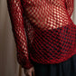 "Y's" Vivid red color mesh knit pullover