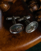 "Tiffany&Co" Button motif design silver cufflinks