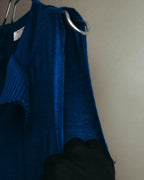 "LANVIN" 00's Elegant wool silk sleeveless knit top