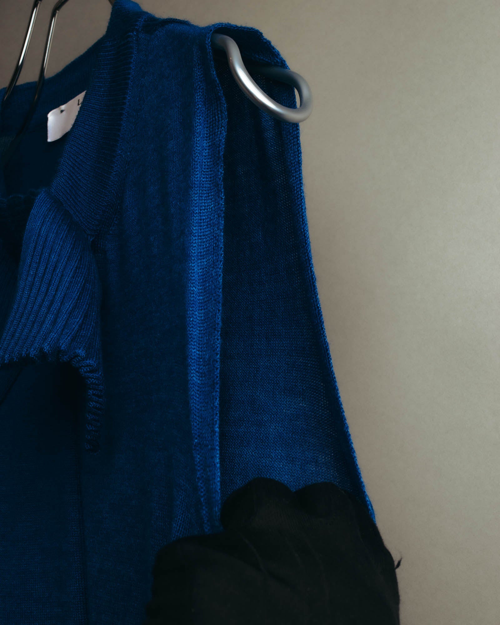 "LANVIN" 00's Elegant wool silk sleeveless knit top