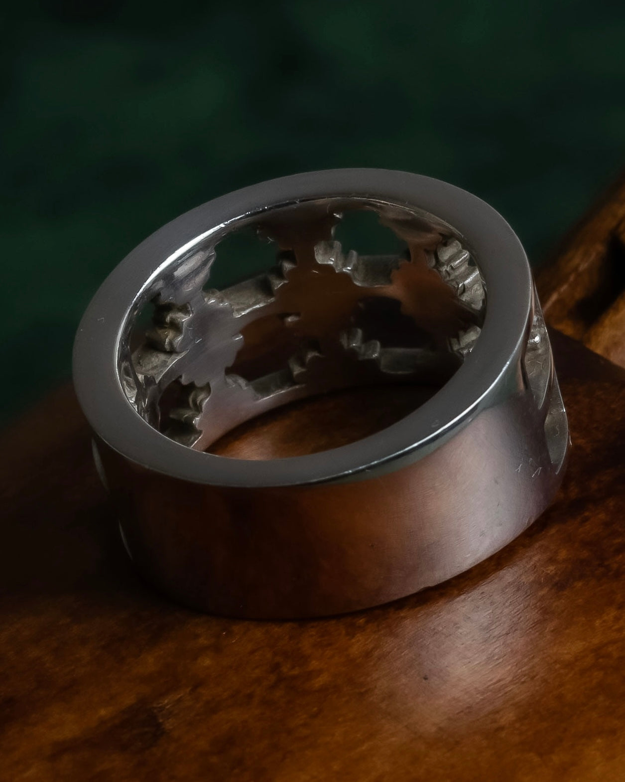 "Tiffany&Co" Silver 925 square cut edged ring