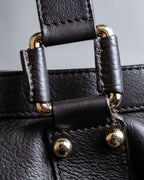 "Max Mara" Horizontal tuck design 2way leather bag