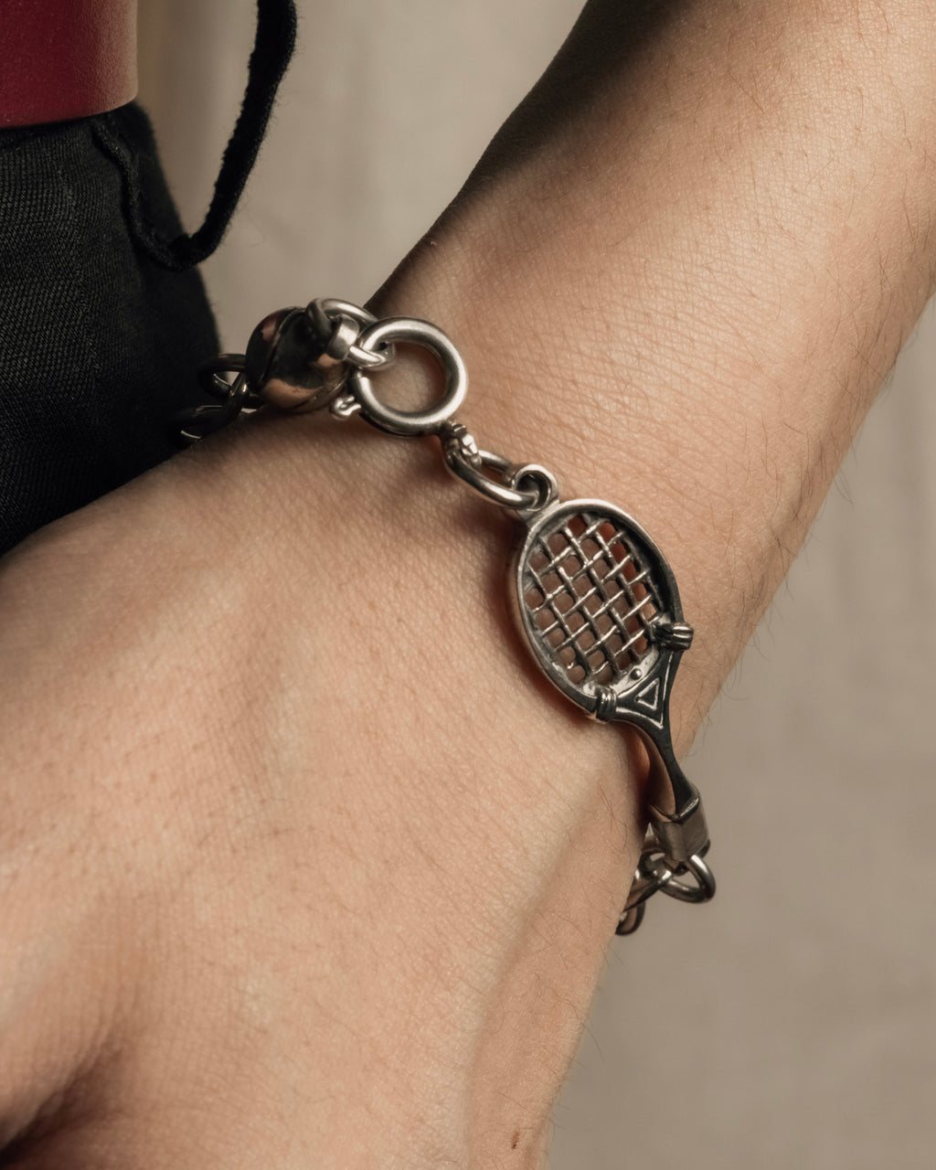 "GUCCI" Tennis racket motif silver bracelet