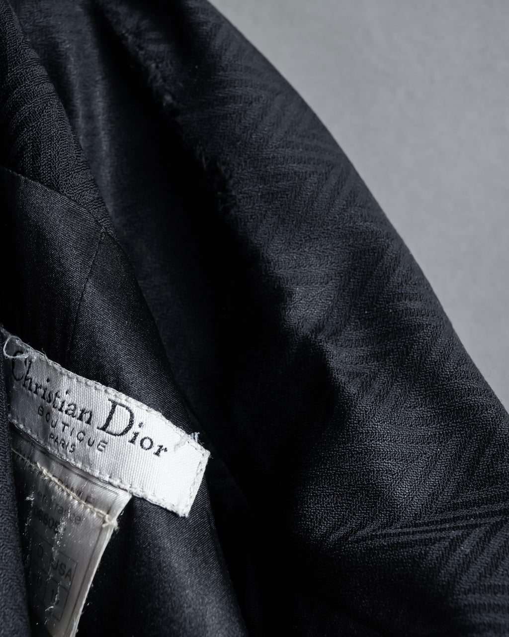 “Christian Dior” 90’s sculpted herringbone chester coat