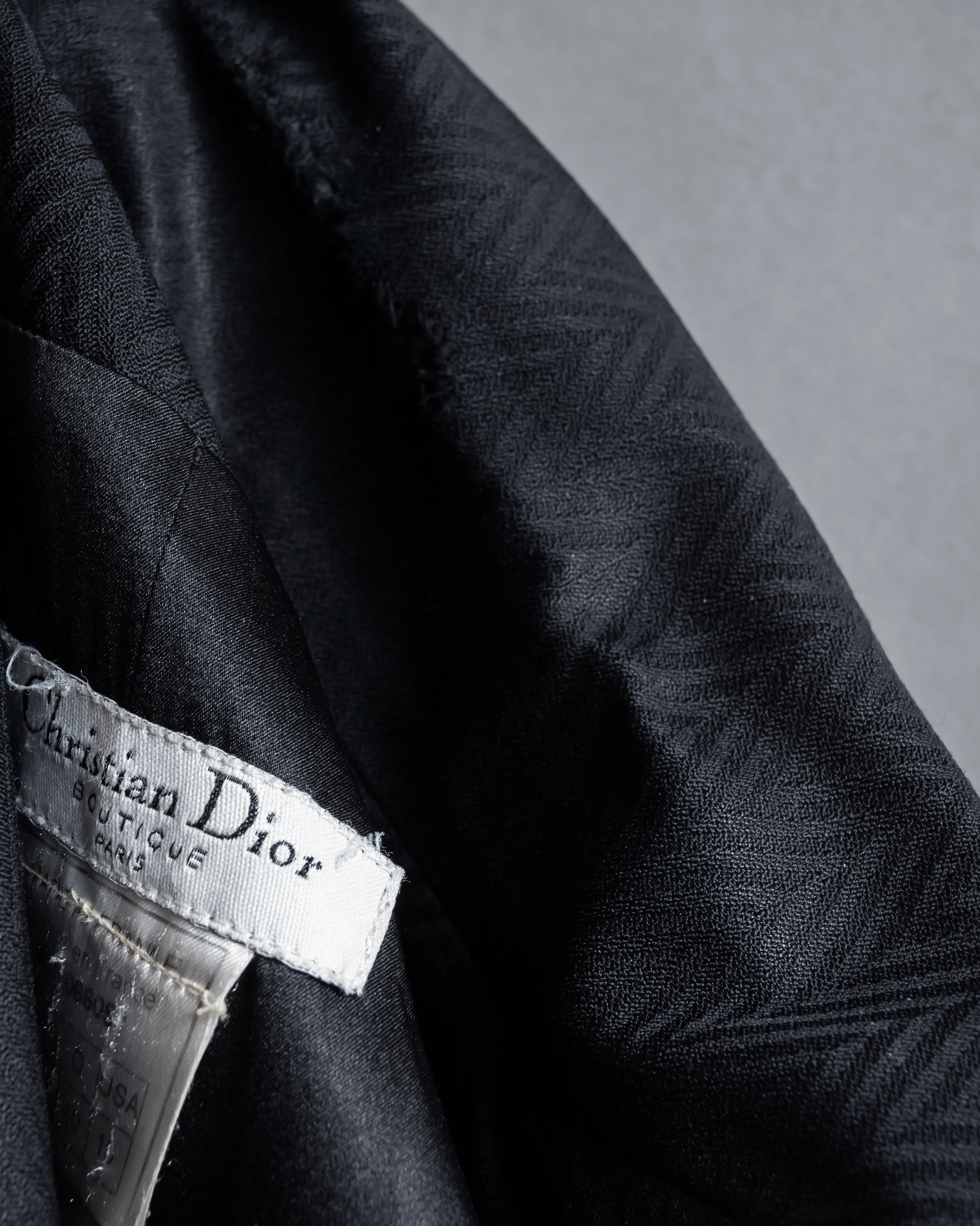 “Christian Dior” 90’s sculpted herringbone chester coat