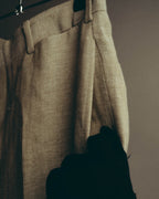 -SPECIAL- “HERMES” 80’s-90’s Herringbone linen suit set