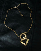 “Yves Saint Laurent” antique processed gold chain necklace