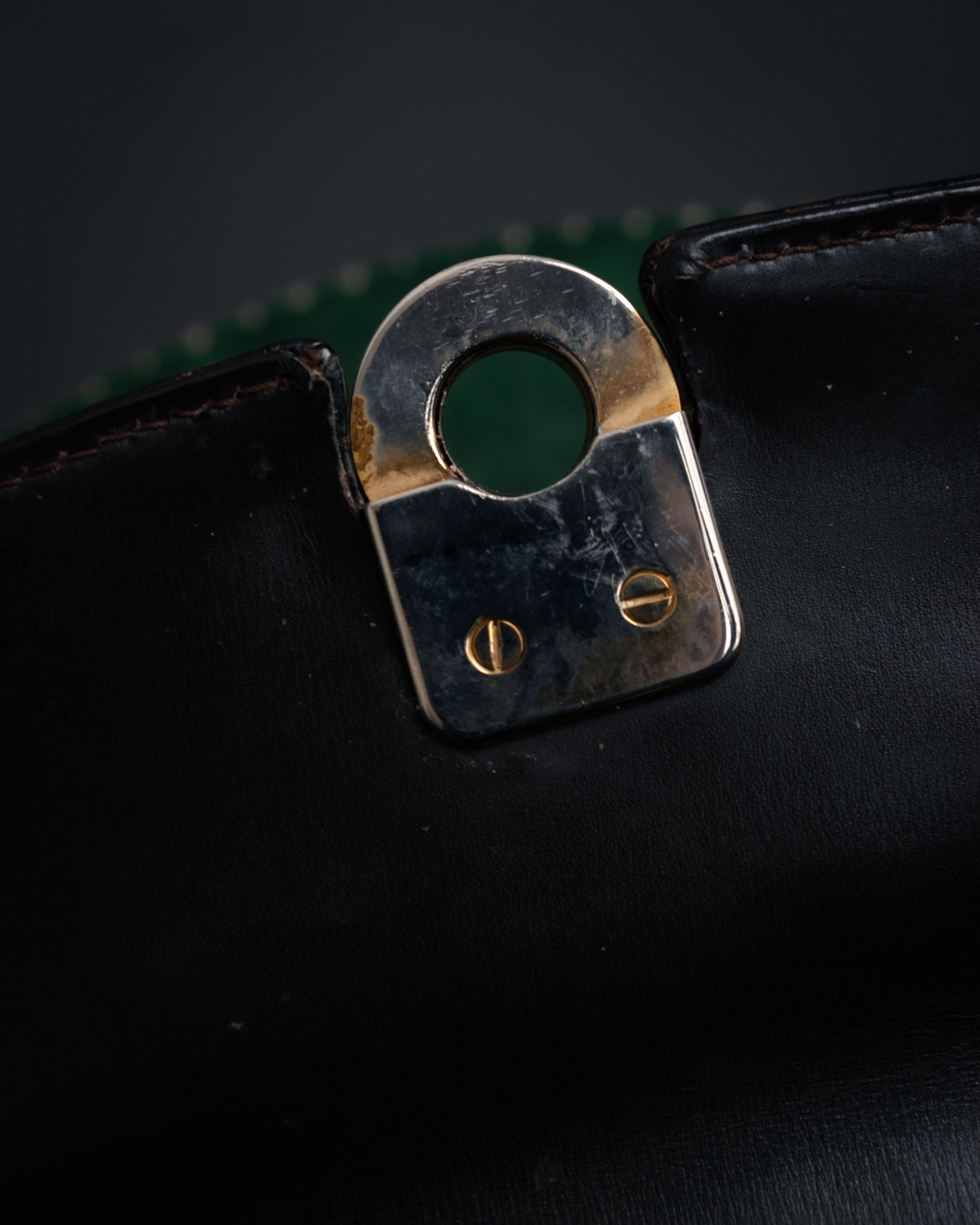 –SPECIAL– “GUCCI” 50’s-60’s Crocodile leather top handle bag