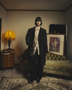-SPECIAL- "GUCCI" 90's-00's Dark brown corduroy tailored chesterfield coat