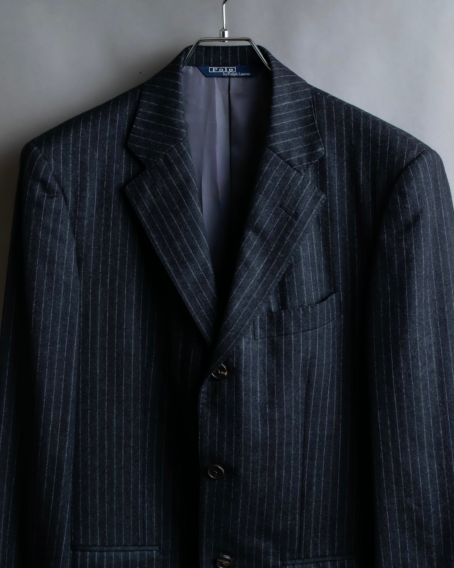 "POLO Ralph Lauren" Notch lapel tailored jacket & two-pleat slacks striped set up