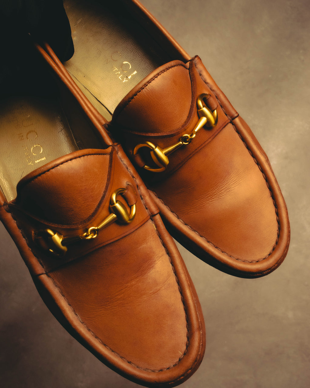 "GUCCI" 80's-90's Classic horsebit leather loafers