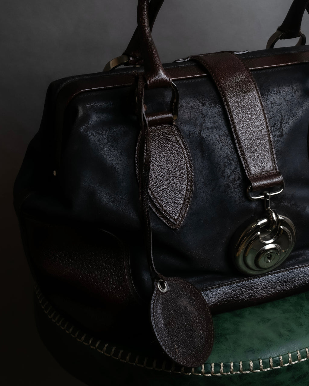 "BALENCIAGA" Circle lock design leather doctor bag