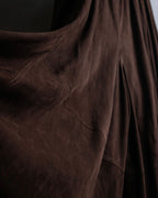 "LOEWE" Dark brown color gathered design wide pants