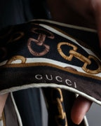 “GUCCI” Horse bit printed diamond scarf
