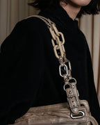 "BALENCIAGA" Three-way chain leather shoulder bag