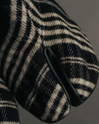 -SPECIAL- "Maison Margiela"2015's Tabi striped fabric ankle boots